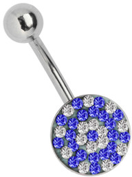 Zeige Details für Bauchnabel Piercing rund mit vielen kleinen Steinen als Blume Bild von Bauchnabel Piercing rund mit vielen kleinen Steinen als Blume