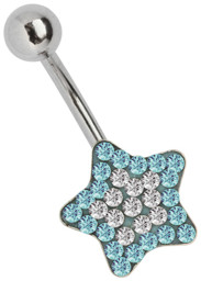 Zeige Details für Bauchnabel Piercing Banane Stern mit vielen kleinen Steinen Bild von Bauchnabel Piercing Banane Stern mit vielen kleinen Steinen