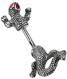 Zeige Details für Bauchnabelpiercing Schmuck Banane, Echse mit roten Augen Bild von Bauchnabelpiercing Schmuck Banane, Echse mit roten Augen