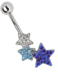 Zeige Details für Bauchnabel Piercingschmuck 3 Sterne in verschiedenen Farben Bild von Bauchnabel Piercingschmuck 3 Sterne in verschiedenen Farben