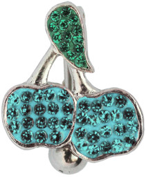 Zeige Details für Bauchnabel Piercing Apfel mit Blatt und vielen kleinen Steinen Bild von Bauchnabel Piercing Apfel mit Blatt und vielen kleinen Steinen