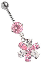 Zeige Details für Bauchnabel Piercingschmuck Banane, Zirkonia mit Steinblume Bild von Bauchnabel Piercingschmuck Banane, Zirkonia mit Steinblume