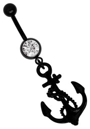 Zeige Details für Nabelstecker mit Stein und Anker, Bauchpiercing Banane schwarz Bild von Nabelstecker mit Stein und Anker, Bauchpiercing Banane schwarz