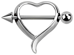 Zeige Details für Brustpiercing Schmuck Brust Schild Herz mit Pfeil in 1,6 x 14 mm Bild von Brustpiercing Schmuck Brust Schild Herz mit Pfeil in 1,6 x 14 mm