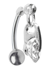 Zeige Details für Bauchnabel oder Intimpiercing mit beweglichem Hänger und Stein Bild von Bauchnabel oder Intimpiercing mit beweglichem Hänger und Stein