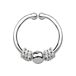 Bild von Nasenpiercing Fake Ring Septum Klemmring Silber, 1,0 x 11 mm