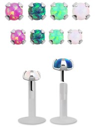 Zeige Details für Lippenpiercing Teflon Labret Stecksystem 1,2 + Synthetischer Opal Bild von Lippenpiercing Teflon Labret Stecksystem 1,2 + Synthetischer Opal