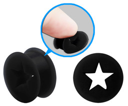 Zeige Details für Ohr Piercing Schmuck Silikon Stopfen, Plug, Stern schwarz 6-16 mm Bild von Ohr Piercing Schmuck Silikon Stopfen, Plug, Stern schwarz 6-16 mm