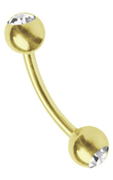 Zeige Details für Piercing Banane Stahl hartvergoldet in 1,6 mm + 2 Steinkugeln Bild von Piercing Banane Stahl hartvergoldet in 1,6 mm + 2 Steinkugeln