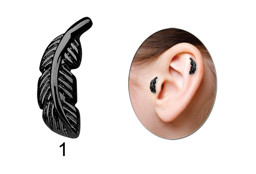 Zeige Details für Ohr Piercing Schmuck Helix, Tragus, Feder schwarz, in 1,2 x 6 mm Bild von Ohr Piercing Schmuck Helix, Tragus, Feder schwarz, in 1,2 x 6 mm