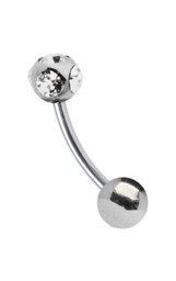 Zeige Details für Piercing Schmuck Banane Stahl 316L mit 5 Steinen in 1,2 mm Bild von Piercing Schmuck Banane Stahl 316L mit 5 Steinen in 1,2 mm