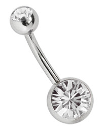 Zeige Details für Titan Bauchnabelpiercing Banane rund in 8 mm + 5 mm Stein Kugel Bild von Titan Bauchnabelpiercing Banane rund in 8 mm + 5 mm Stein Kugel