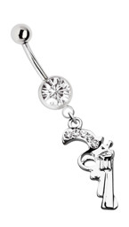 Zeige Details für Bauchnabelpiercing Schmuck Banane mit Zirkonia und Revolver Bild von Bauchnabelpiercing Schmuck Banane mit Zirkonia und Revolver