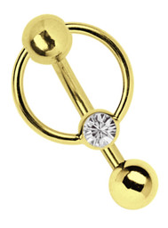Zeige Details für Intimpiercing Gold, Klitoris Banane mit 5 mm Lochkugel und BCR Bild von Intimpiercing Gold, Klitoris Banane mit 5 mm Lochkugel und BCR