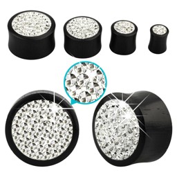 Zeige Details für Ohrpiercing Plug, Tunnel Holz, schwarz, Steine mit Epoxy, 6-16 mm Bild von Ohrpiercing Plug, Tunnel Holz, schwarz, Steine mit Epoxy, 6-16 mm