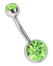 Zeige Details für Piercing Banane Stahl 1,6 x 10 mm mit 8 mm und 5 mm Steinkugel Bild von Piercing Banane Stahl 1,6 x 10 mm mit 8 mm und 5 mm Steinkugel