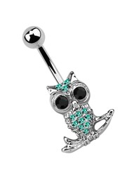 Zeige Details für Bauchnabelpiercing Banane 316l Stahl, Eule auf einem Zweig Bild von Bauchnabelpiercing Banane 316l Stahl, Eule auf einem Zweig