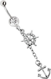 Zeige Details für Bauchpiercing Banane, 8 mm Stein, Anhänger Anker mit Steuerrad Bild von Bauchpiercing Banane, 8 mm Stein, Anhänger Anker mit Steuerrad