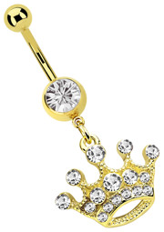 Zeige Details für Bauchnabel Piercing Banane, 8 mm Stein, Anhänger mit Krone, Gold Bild von Bauchnabel Piercing Banane, 8 mm Stein, Anhänger mit Krone, Gold