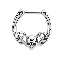 Zeige Details für Septum Clicker Nasenpiercing aus 316l Stahl mit Totenkopf, 1,2 mm Bild von Septum Clicker Nasenpiercing aus 316l Stahl mit Totenkopf, 1,2 mm