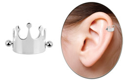 Zeige Details für Ohrpiercing Helix Schild Krone Stahl mit Stab und Kugeln in 1,2 mm Bild von Ohrpiercing Helix Schild Krone Stahl mit Stab und Kugeln in 1,2 mm