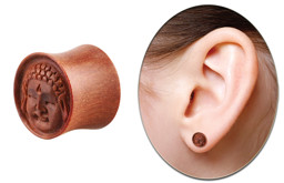 Zeige Details für Ohrpiercing Schmuck Plug aus Sawo Holz mit Buddha in 10-16 mm Bild von Ohrpiercing Schmuck Plug aus Sawo Holz mit Buddha in 10-16 mm