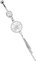 Zeige Details für Bauchnabelpiercing Banane Stahl, 7 mm Stein, Anhänger mit Traumfänger Bild von Bauchnabelpiercing Banane Stahl, 7 mm Stein, Anhänger mit Traumfänger