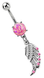 Zeige Details für Bauchnabel Piercing Banane Stahl, 7 mm Opal, Anhänger mit Flügel Bild von Bauchnabel Piercing Banane Stahl, 7 mm Opal, Anhänger mit Flügel