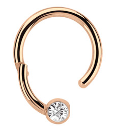 Zeige Details für Piercing Ring BCR, Clicker Stahl Rosegold mit 3 mm Steinkugel in 1,2 mm Bild von Piercing Ring BCR, Clicker Stahl Rosegold mit 3 mm Steinkugel in 1,2 mm