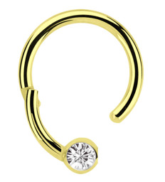 Zeige Details für Piercing Ring BCR, Clicker Stahl Gold mit 3 mm Steinkugel in 1,2 mm Bild von Piercing Ring BCR, Clicker Stahl Gold mit 3 mm Steinkugel in 1,2 mm