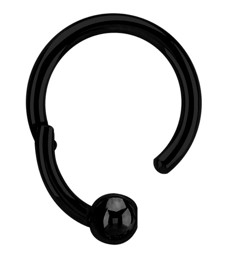 Zeige Details für Piercing Ring BCR, Clicker Stahl schwarz mit 3 mm Kugel in 1,2 mm Bild von Piercing Ring BCR, Clicker Stahl schwarz mit 3 mm Kugel in 1,2 mm