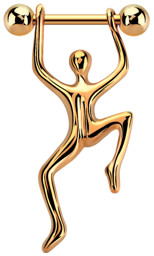 Zeige Details für Brustpiercing Mann mit Stab und Kugeln aus Rosegold in 1,6 mm Bild von Brustpiercing Mann mit Stab und Kugeln aus Rosegold in 1,6 mm