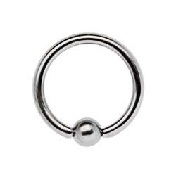 Bild von Piercing BCR Ring in Stahl 316L in 1,2 x 7, 8, 9, 10, 12 mm