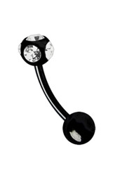 Zeige Details für Piercing Banane Stahl 316L schwarz mit 5-Stein-Kugel in 1,2 mm Bild von Piercing Banane Stahl 316L schwarz mit 5-Stein-Kugel in 1,2 mm