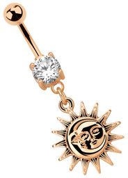 Zeige Details für Bauchnabel Piercing Banane, 7 mm Stein mit Sonne und Mond, Rosegold Bild von Bauchnabel Piercing Banane, 7 mm Stein mit Sonne und Mond, Rosegold