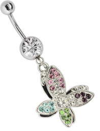 Zeige Details für Stahl Piercing Bauchnabelbanane mit Schmetterling Anhänger Bild von Stahl Piercing Bauchnabelbanane mit Schmetterling Anhänger