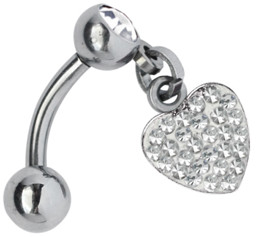 Zeige Details für Bauchnabel, Intimpiercing Banane + Steinkugel und Herzanhänger Bild von Bauchnabel, Intimpiercing Banane + Steinkugel und Herzanhänger