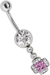 Zeige Details für Bauchnabelpiercing Schmuck Banane + Multistrass Kreuz Anhänger Bild von Bauchnabelpiercing Schmuck Banane + Multistrass Kreuz Anhänger