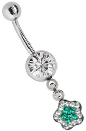 Zeige Details für Bauchnabelpiercing Schmuck Banane + Multistrass Kleeblatt Hänger Bild von Bauchnabelpiercing Schmuck Banane + Multistrass Kleeblatt Hänger