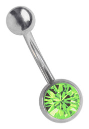 Zeige Details für Titan Bauchnabelpiercing mit Zirkonia rund in 8 mm und 5 mm Kugel Bild von Titan Bauchnabelpiercing mit Zirkonia rund in 8 mm und 5 mm Kugel