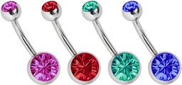 Zeige Details für Titan Bauchnabel Piercing 4er Set Banane mit 8+5 mm Steinkugeln Bild von Titan Bauchnabel Piercing 4er Set Banane mit 8+5 mm Steinkugeln