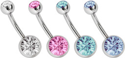 Zeige Details für Titan Bauchnabelpiercing 4er Set Banane mit 8+5 mm Steinkugeln Bild von Titan Bauchnabelpiercing 4er Set Banane mit 8+5 mm Steinkugeln