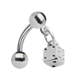 Zeige Details für Intimpiercing Schmuck Banane in 1,6 mm + Würfel-Anhänger Bild von Intimpiercing Schmuck Banane in 1,6 mm + Würfel-Anhänger