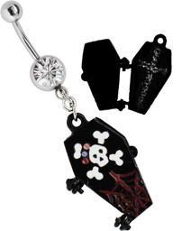 Zeige Details für Stahl Bauchnabelpiercing Schmuck Banane mit Sarg Anhänger Bild von Stahl Bauchnabelpiercing Schmuck Banane mit Sarg Anhänger