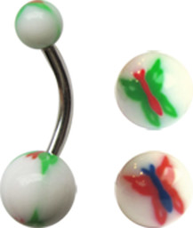 Zeige Details für Piercing Banane Schmetterling aus Acryl mit gebogenem Stahl Stab Bild von Piercing Banane Schmetterling aus Acryl mit gebogenem Stahl Stab