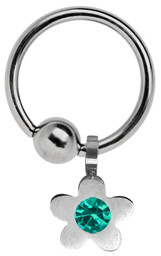 Zeige Details für Brust Piercing Schmuck 316l Stahl Ring BCR mit Blumen Anhänger Bild von Brust Piercing Schmuck 316l Stahl Ring BCR mit Blumen Anhänger