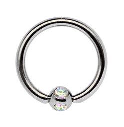 Zeige Details für Stahl 316L Piercing Ring 1,6 x 8-12 mm + 4 Stein Kugel in 4 mm  Bild von Stahl 316L Piercing Ring 1,6 x 8-12 mm + 4 Stein Kugel in 4 mm