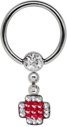 Zeige Details für Intim Piercing Ring Stahl 5 mm Kugel mit Kette + Kreuz mit Steinen Bild von Intim Piercing Ring Stahl 5 mm Kugel mit Kette + Kreuz mit Steinen