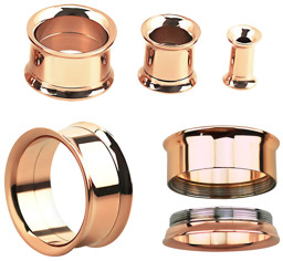Zeige Details für Ohrpiercing Schmuck Flesh Tunnel Rosè Gold beschichtet, 3-18 mm Bild von Ohrpiercing Schmuck Flesh Tunnel Rosè Gold beschichtet, 3-18 mm