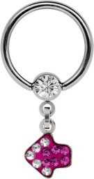 Zeige Details für Intim Piercing Ring Stahl 5 mm Kugel mit Kette + Pfeil mit Steinen Bild von Intim Piercing Ring Stahl 5 mm Kugel mit Kette + Pfeil mit Steinen